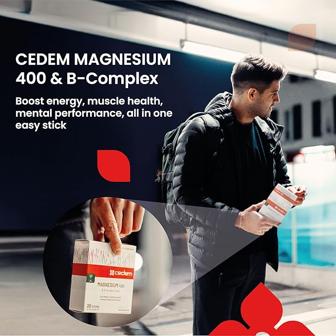 Switzerland Magnesium 400mg Sticks Peach Flavor Direct Use on Tongue Without Liquid with Vitamins B Support Muscle &amp Bone Health Improve Energy Gluten &amp Lactose-Free 20 Sticks (Sachets)