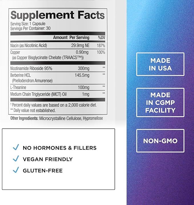 DR. EMIL NUTRITION NAD+ Boost - Nicotinamide Riboside Supplement for Longevity Healthy Aging &amp Cellular Regeneration - NAD Supplement with with Berberine L-Theanine &amp Niacin Twin Pack