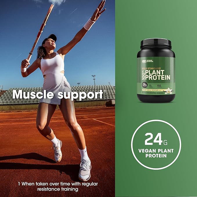 Optimum Nutrition Gold Standard 100% Plant Based Protein Powder Creamy Vanilla 20 Servings + Healthy Delights Nature Fuel Power Beets Powder Acai Berry Pomegranate 30 Servings (Packaging May Vary)