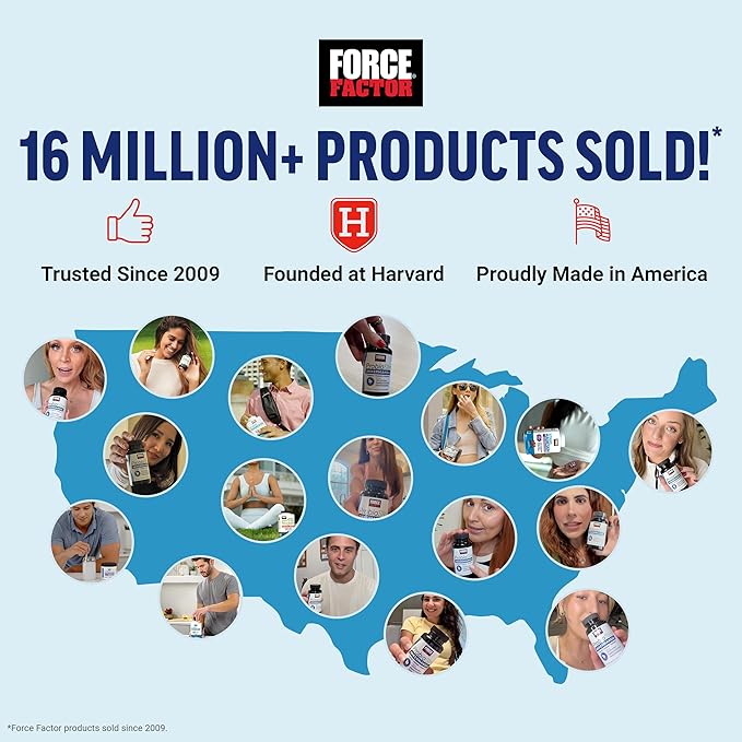 Force Factor Akkermansia Probiotics &amp Postbiotics with 1 Billion AFUs Akkermansia Muciniphila Prebiotics &amp Chromax Chromium Ultimate Magnesium Glycinate Bone Strength 120 Tablets