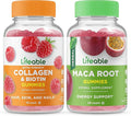 Lifeable Collagen &amp Biotin + Moringa Leaf Gummies Bundle - Great Tasting Vitamin Supplement Gluten Free GMO Free Chewable Gummy