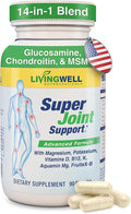 SUPER JOINT SUPPORT Glucosamine Chondroitin &amp MSM for Bone &amp Muscle Health - Joint Supplement for Men &amp Women with Vitamin D B12 Magnesium Potassium &amp Calcium - All in One Support -
