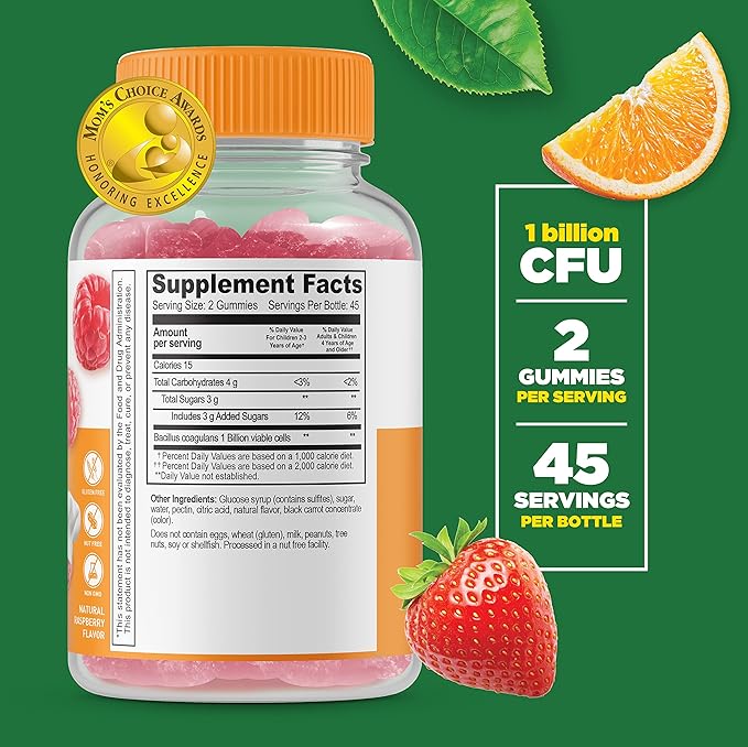 Lifeable Probiotic 2 Billion CFU Kids + Zinc Kids Gummies Bundle - Great Tasting Vitamin Supplement Gluten Free GMO Free Chewable Gummy