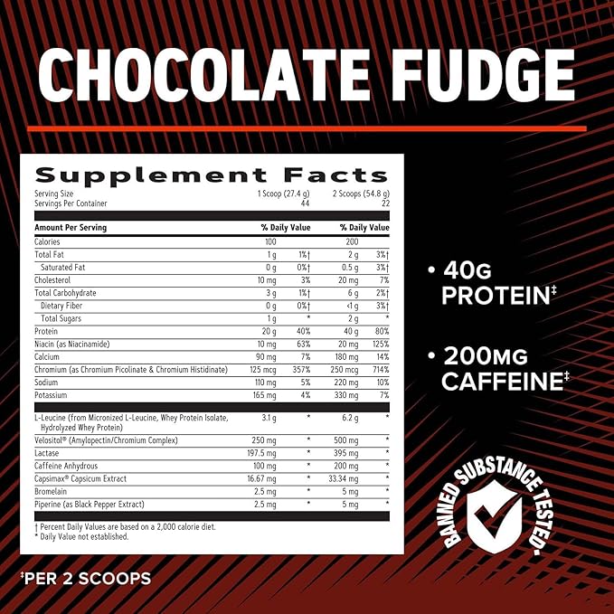 GNC AMP Wheybolic Ripped - Chocolate Fudge (22 Servings)