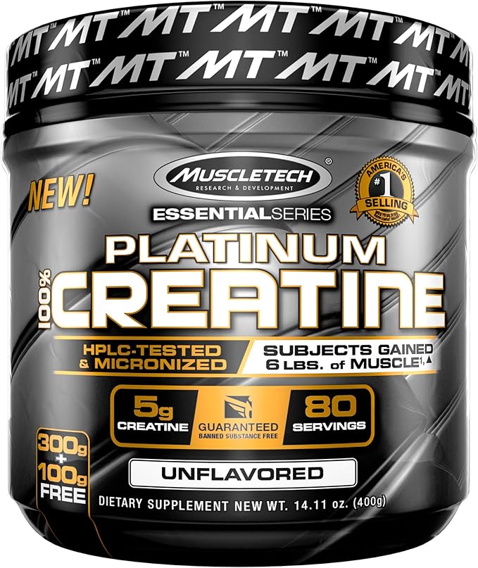 MuscleTech Creatine Monohydrate Powder Platinum Pure Micronized Muscle Recovery + Builder &amp owder 100% Pure L Glutamine Powder