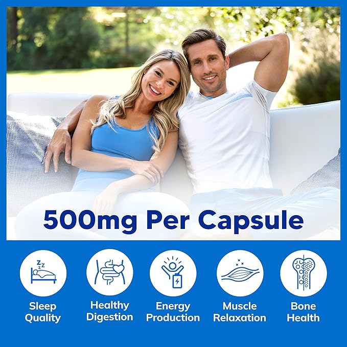 aSquared Nutrition Proprietary Magnesium 500mg – High Absorption Magnesium Citrate &amp Oxide – 180 Veggie Capsules 180 Day Supply – USA Formulated &amp Third-Party Tested