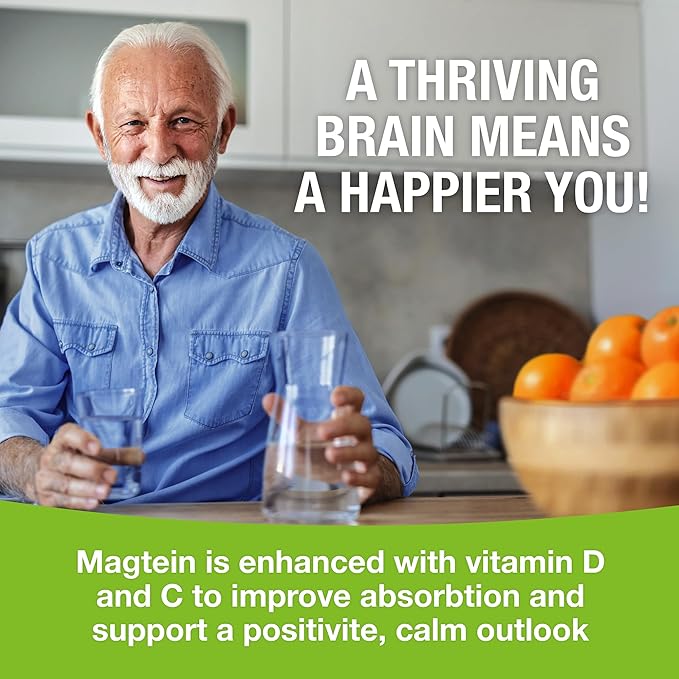 Magtein - Magnesium L-Threonate Supplement Memory Focus Sleep &amp Brain Health Formula for Men &amp Women Cognitive Support for Adults Clinically Researched - 60 Veg Capsules