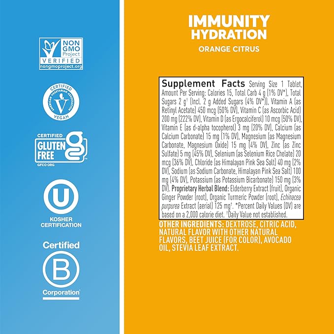 Nuun Citrus Orange Immunity Box 8 Count 1.9 Ounce