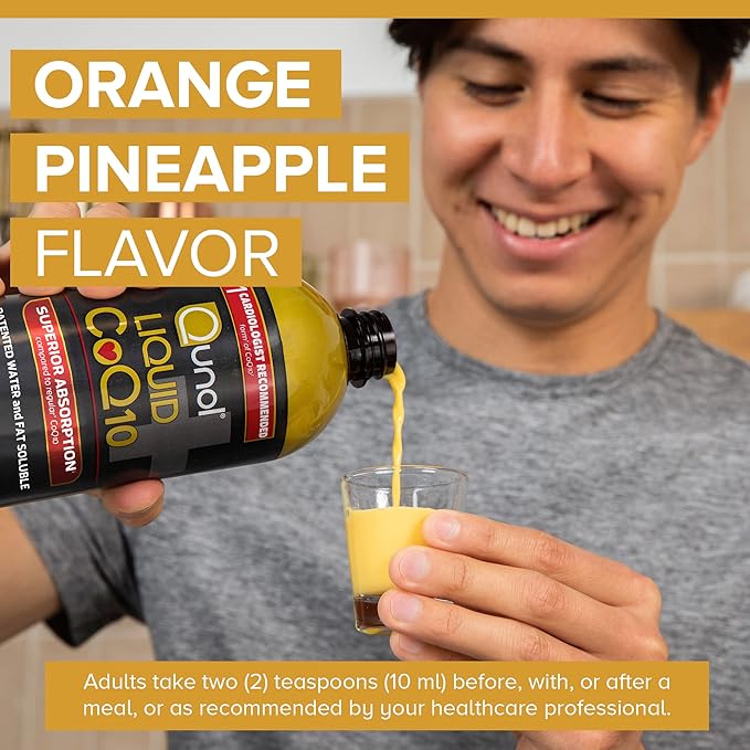 Qunol CoQ10 Liquid Supplement 100mg Superior Absorption Natural Form of Coenzyme Q10 Antioxidant for Heart Health Orange Pineapple Flavored 90 Servings 30.4 oz Bottle