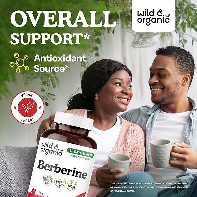 Wild &amp Organic Inulin 180 Capsules &amp Berberine 180 Capsules