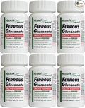Mason Vitamins Iron Ferrous Gluconate 240Mg Tablets 100 Count per Bottle Pack of 6 Total 600 Tablets