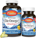 Carlson - Elite Omega-3 Gems1600 mg Omega-3 Fatty Acids Including EPA and DHANorwegian Wild-Caught fish oil SupplementSustainably Sourced Capsules Lemon 90+30 Softgels