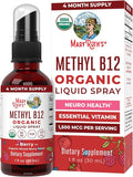 MARYRUTH'S Organic Methyl B12 Spray | 1500 mcg B12 Per Serving | Methylcobalamin | Energy Metabolism | Cognitive Function | Neuro Health | Vegan | Gluten Free | Sugar Free | 1 Fl Oz