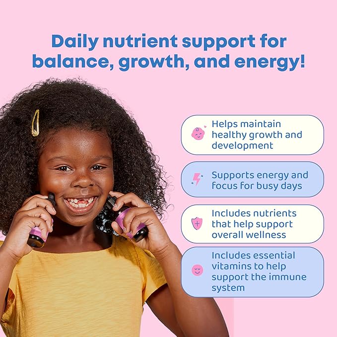 JoySpring ZincBerry - Kids Zinc &amp Vitamin Supplement (2 fl oz) Immune Support Drops with Elderberry Flavor for Kids 3-16+ Years