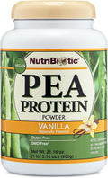 NutriBiotic Pea Protein Vanilla 21 Oz | Low Carb Vegan Plant Protein Powder | 100% Grown &amp Processed in the USA | Deliciously Creamy &amp BCAA-Rich | Made without Chemicals GMOs &amp Gluten | K
