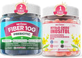 Fiber Gummies for Adults Sugar Free 10g Prebiotic Fiber Supplement + Myo-Inositol &amp D-Chiro Inositol Gummies Supplement