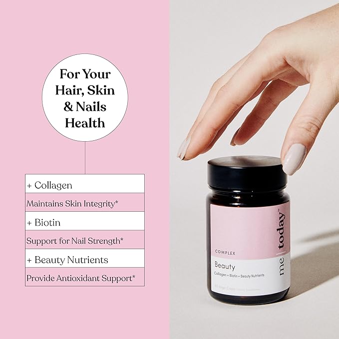 me today Beauty Supplement Hair Skin and Nails Vitamins for Women and Men – with Biotin Collagen Vitamin C and Zinc for Stronger Hair Glowing Skin &amp Healthy Nails60 Servings