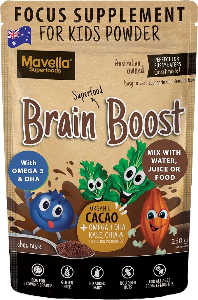 Focus Supplement for Kids Brain Boost - Omega-3 DHA Flaxseed Natural &amp Attention Supplement for Kids with Attention Challenge Support Focus Vitamins 8.82oz (250g)