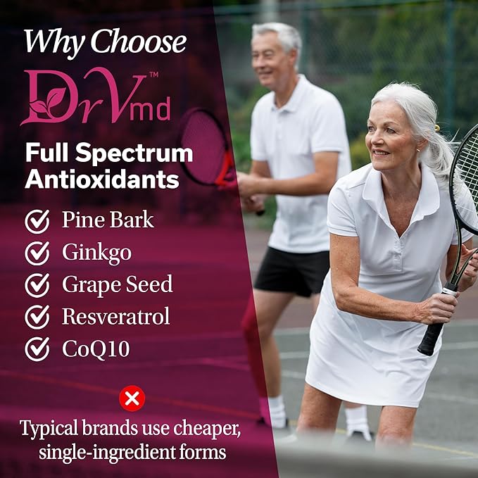 Vascular &amp Antioxidant Bundle | Heart Circulation &amp Energy Support | Includes Vascular Control (NAC CoQ10 Benfotiamine Betaine) + Super Antioxidants (Resveratrol Curcumin Ginkgo Quercet