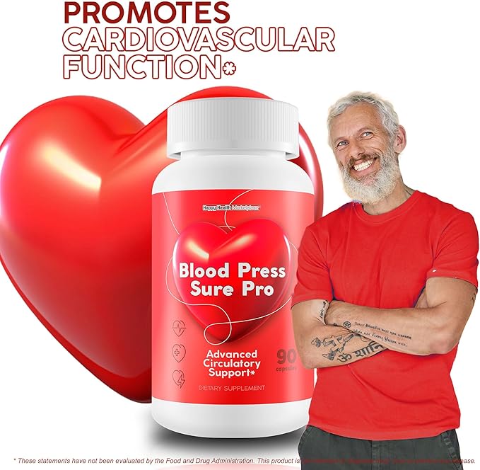Blood Press Sure Pro With Magnesium 12 - Our Best Circulation Support Pressure Supplement - Circulation Vitamin Blood Flow - High Pressure Pills - Blood Flow Vasodilator Blood Circulation Supplements