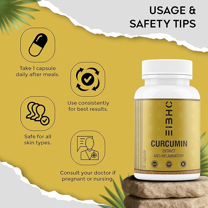 Pigmentation Removal Curcumin Capsules 30 Capsules – Ayurvedic Herbal Formula with Turmeric (Haldi) for Dark Spots Care &amp Natural Skin Brightening.