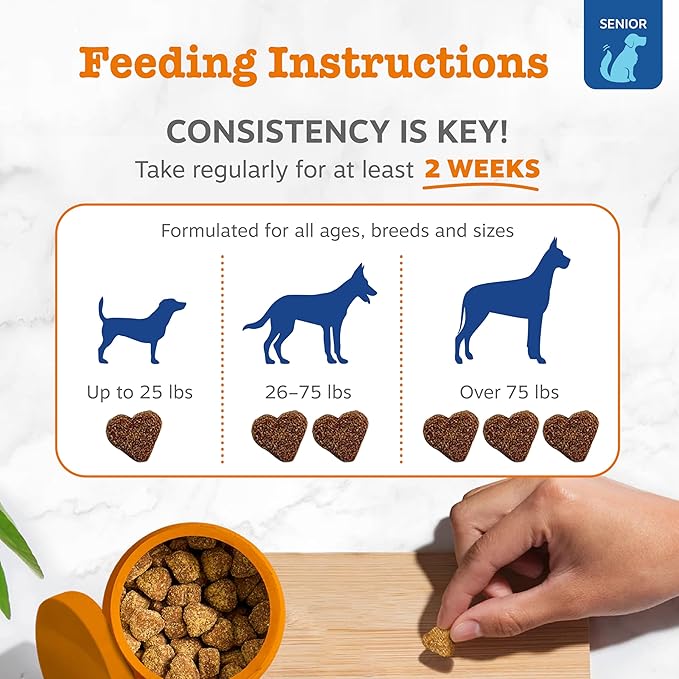 Zesty Paws Senior Dog Multivitamin Treats - Glucosamine for Dogs + Digestive Enzymes &amp Probiotics - Grain Free Dog Vitamins and Supplements for Skin &amp Coat + Immune Health Chicken - Advanced -