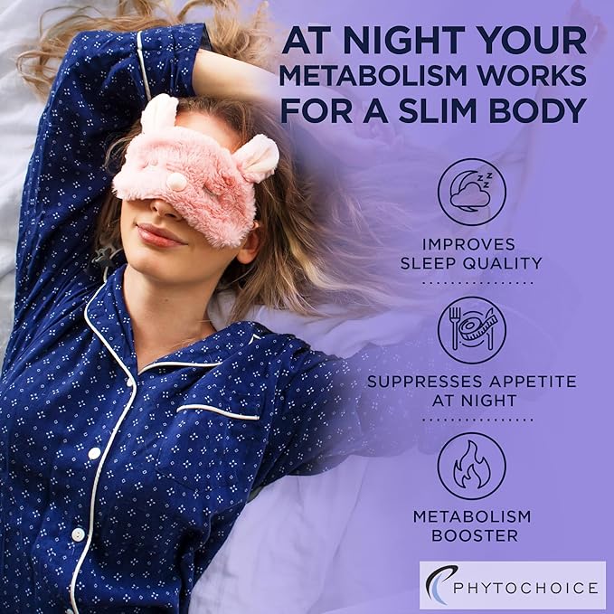 Nighttime Fat Burner with Melatonin - Appetite Suppressant for Weight Loss - Night time Fat Burner for Women Supporting Sleep &amp Relaxation - Weight Loss Diet Pills that Work at Night - 2 Pack