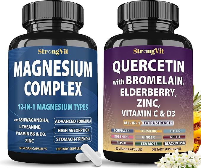 Magnesium Complex &amp Quercetin Supplement Bundle (120 Capsules)