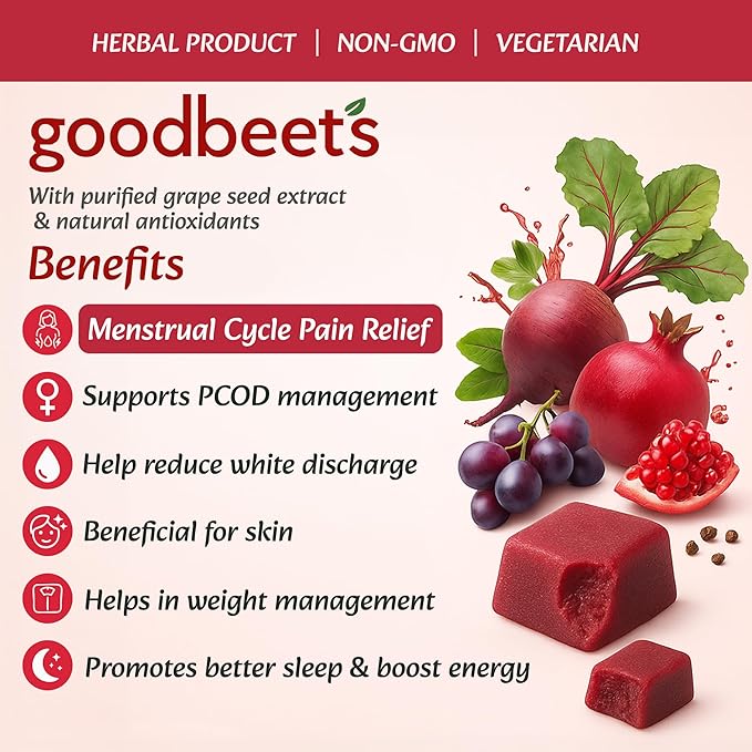 Goodbeets Soft Chews | Non-GMO Grape Seed Extract &amp Beet Powder Help Maintain Healthy Circulation Blood Pressure &amp Energy