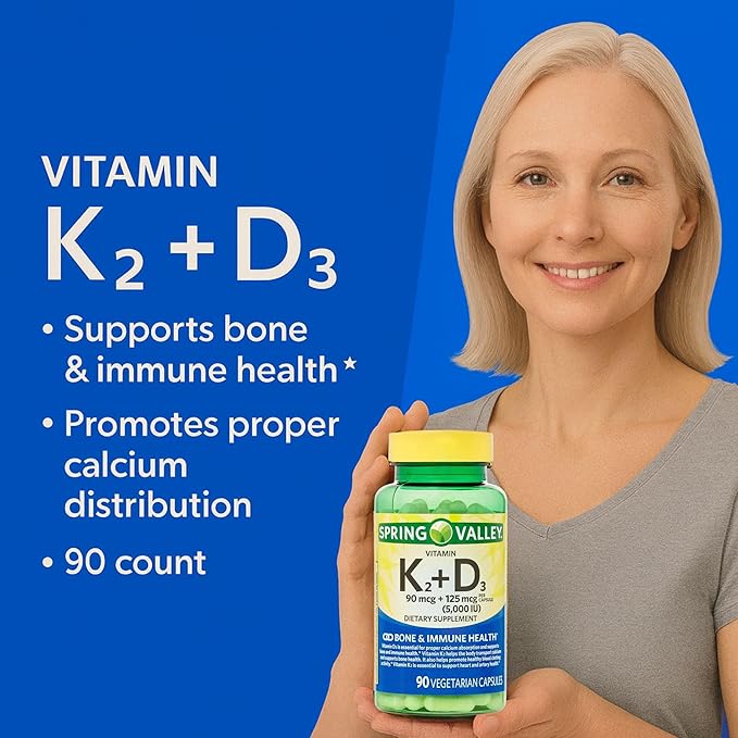Unique Bundle Store Vitamin D3 K2 5000 IU – 90 Vegetarian Capsules High Potency D3 with K2 Supplement Vitamina D3 con K2 Formula for Bone and Immune Support (Pack of 3)