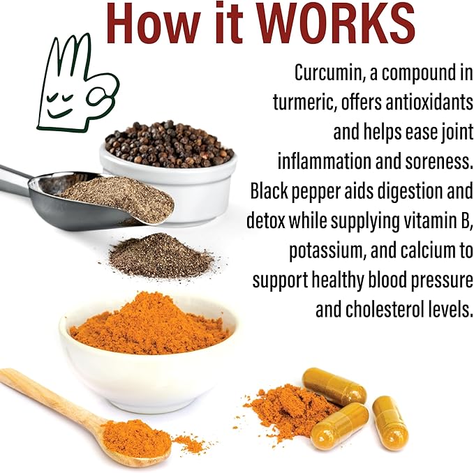 Plant Therapy Turmeric Black Pepper Supplement Capsules Manufactured in USA 4 Month Supply Supports Joint and Muscle Health Supplements for Women &amp Men 120 Vegetarian Capsule