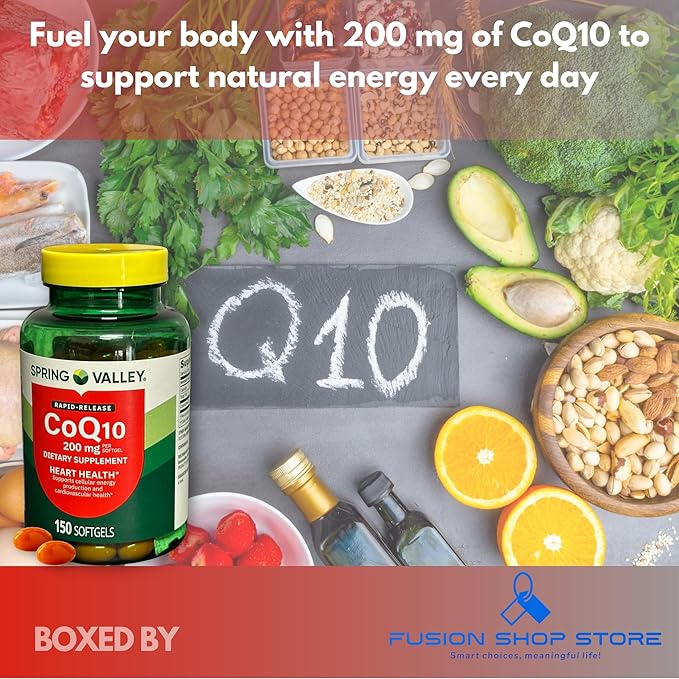 CoQ10 200mg- Rapid Release Softgels 150Ct (Pack of 1) Boxed by Fusion Shop Store