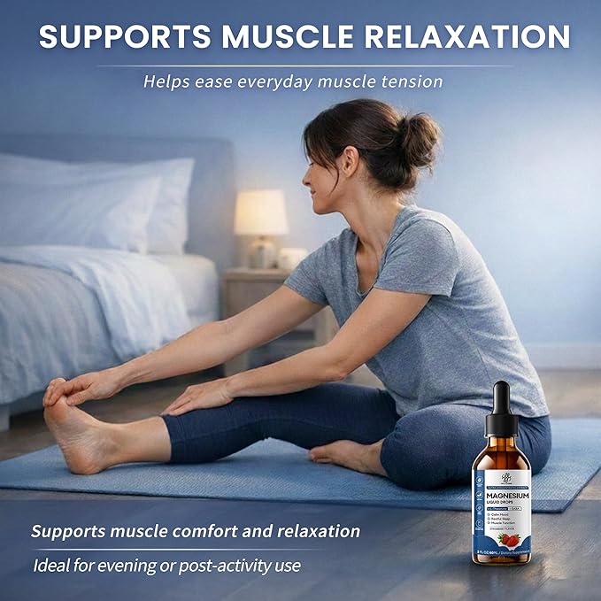 Sleep Support Liquid Magnesium Glycinate Drops for Nighttime Calm Triple Chelated Magnesium Complex with L-Theanine &amp GABA Pre-Dissolved Liquid for Enhanced Absorption Strawberry Flavor 2 Fl O