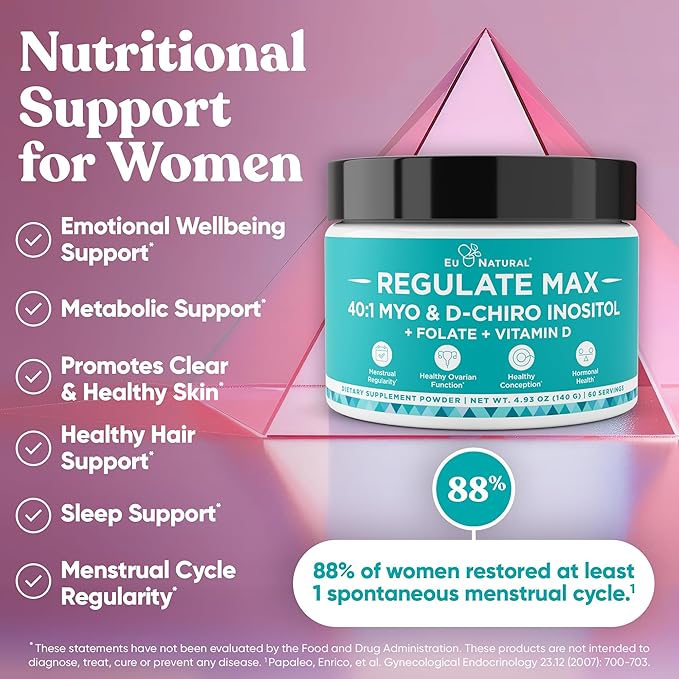 Move &amp Glow Collagen Pills and Regulate MAX Powder Bundle - Vegetarian Collagen Support for Skin Joints + Myo-Inositol D-Chiro Inositol for Hormone Balance - 60 Capsules + 60 Servings Powder