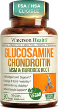 Glucosamine Chondroitin MSM – Joint Support Supplement for Women and Men with Glucosamine Sulfate 1500 mg Chondroitin and MSM – for Cartilage Joint Health and Flexibility – 90 Capsules Vegan