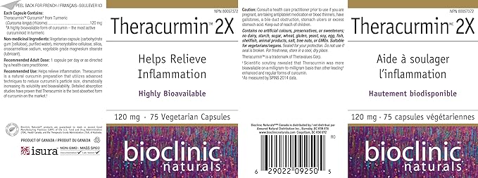 Bioclinic Naturals - Theracurmin 2X 120mg 75 V-Caps