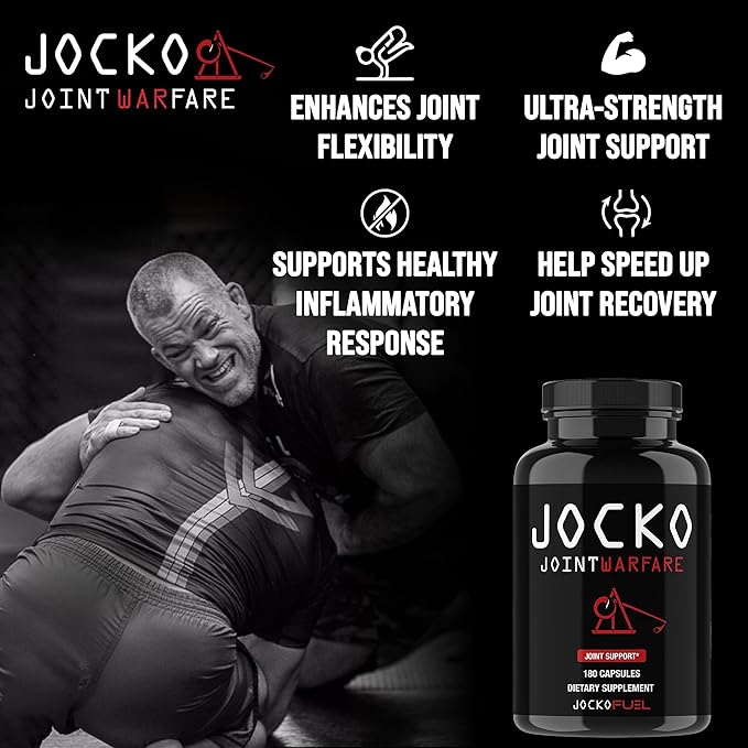 Jocko Fuel Joint Support Supplement - Glucosamine MSM for Joint Pain Mobility &amp Flexibility w/Turmeric &amp Boswellia (180 Capsules)
