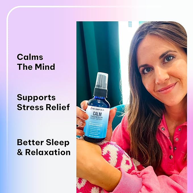 No Crap In It Calm Magnesium Spray Triple Magnesium Power: All Natural Magnesium Chloride Glycinate Sulfate-4oz