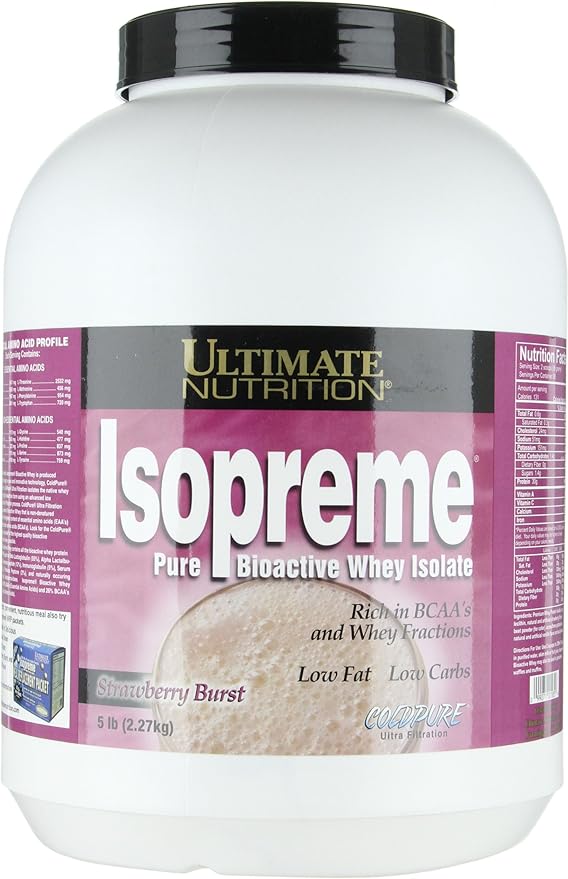 Ultimate Nutrition Isopreme Pure Bioactive Whey Isolate Strawberry Burst 80 Ounces