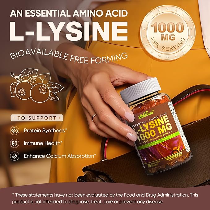 2Pack Magnesium Gummies 400mg + 2Pack Sugar Free L-Lysine Gummies 1000mg