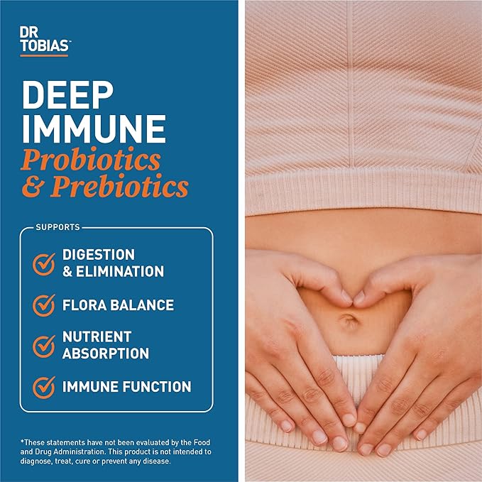 Dr. Tobias Deep Immune Probiotics &amp Prebiotics and DIM Complex Supports Digestive Health Gut Immune Function Hormone Balance for Women &amp Men