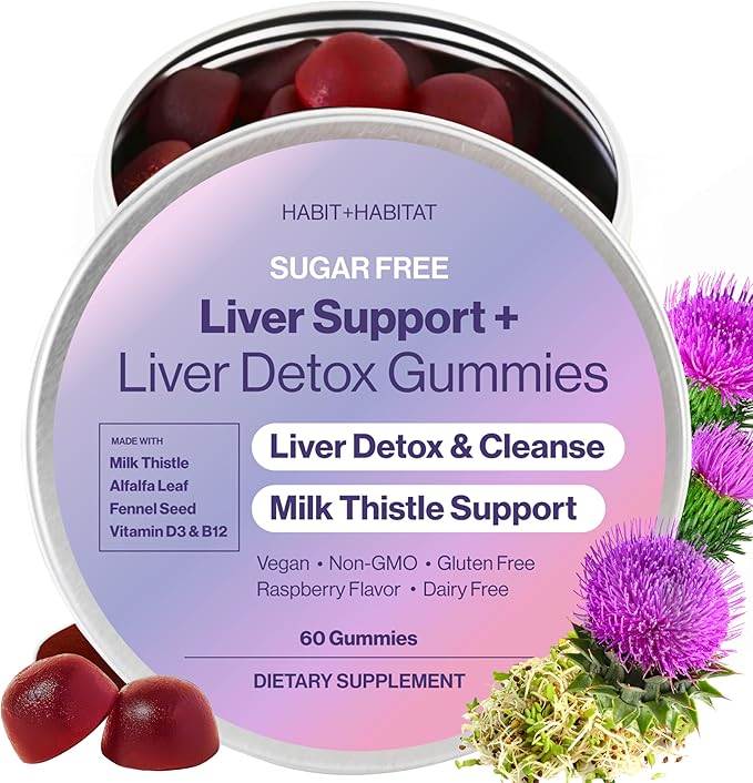 Liver Support Plus with Milk Thistle Alfalfa Leaf Vitamins D3 and B12 Advanced Formula