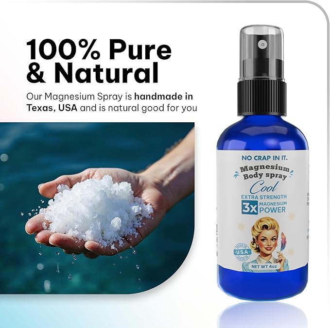 No Crap In It Magnesium Spray Triple Action!- Your Way to Wellness | Immediate Relief with Our Unique Magnesium Glycinate Citrate Chloride Blend Spray (Cool)