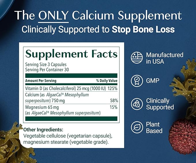 AlgaeCal Magnesium Relax™ - Chelated Magnesium with Ashwagandha for Sleep &amp Occasional Anxiety and Algaecal - Plant Based Calcium Supplement with Vitamin D3 for Bone Strength