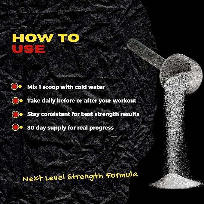 Creatine for Strength &amp Muscle Energy Production 5g per Serving Micronized Powder Pre-Workout Muscle Health Style Supplement for Gym Beginners 30 Servings Made in USA. (Cherry)