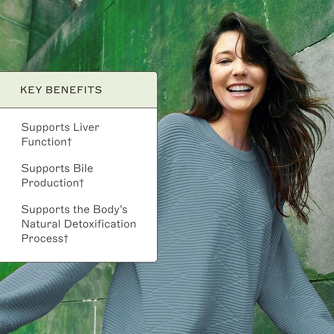 Amy Myers MD Liver Support - Comprehensive Liver Support Health Formula - Herbal Supplement with Milk Thistle &amp Selenium - Gentle Support for Liver Health &amp Bile Flow - 60 Capsules (60 Serving