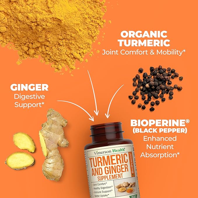 Turmeric Supplement and Ginger Root Joint Support Supplement &amp Complete Multivitamin for Women