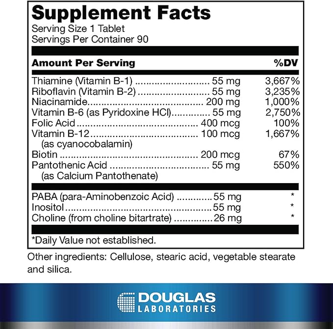Douglas Laboratories Stress-B-Plus | Comprehensive B Vitamin Complex | 90 Tablets