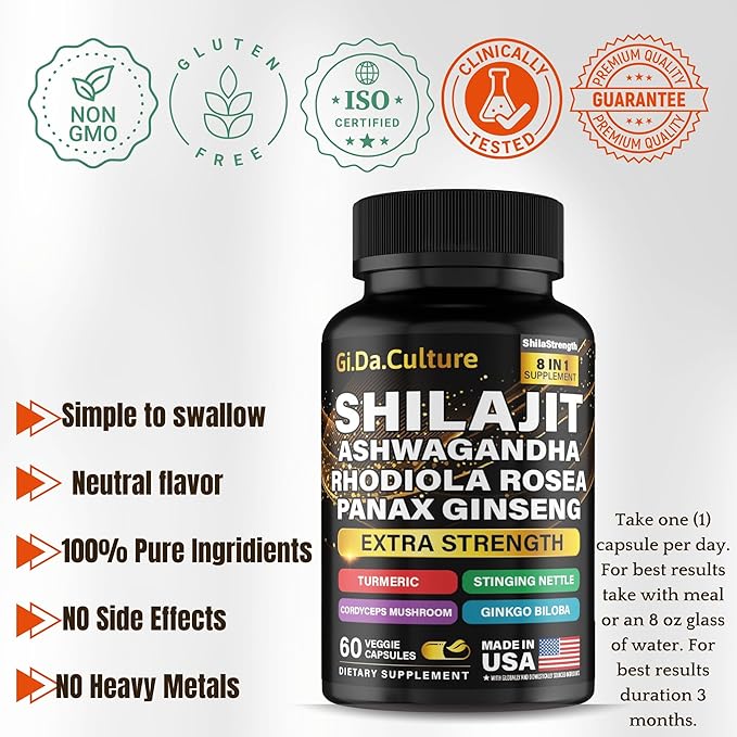 Sea Moss + Shilajit + NAD+ Capsules – Complete Cellular Health Energy Detox Immunity &amp Vitality Stack – 92 Minerals Fulvic Acid Anti-Aging – Vegan Supplement