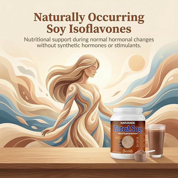 Total Soy Plant-Based Meal Replacement Powder | 13g Complete Soy Protein Low Carb Low Sugar | Supports Hormonal Balance Healthy Blood Sugar &amp Weight Management | Chocolate Vegan